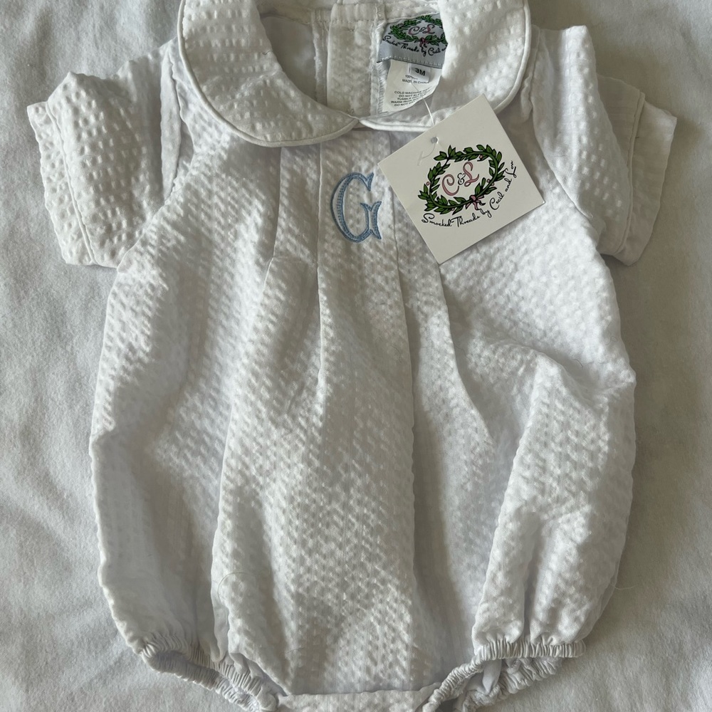 “G” initial romper